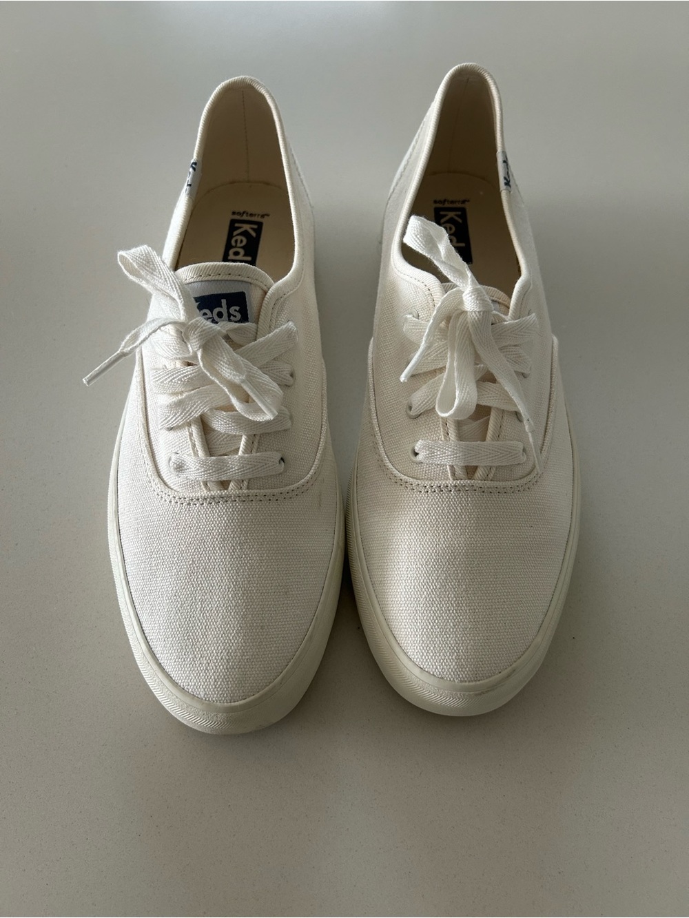 Keds White Championship Canvas Sneakers - Women's - Picture 2 of 5